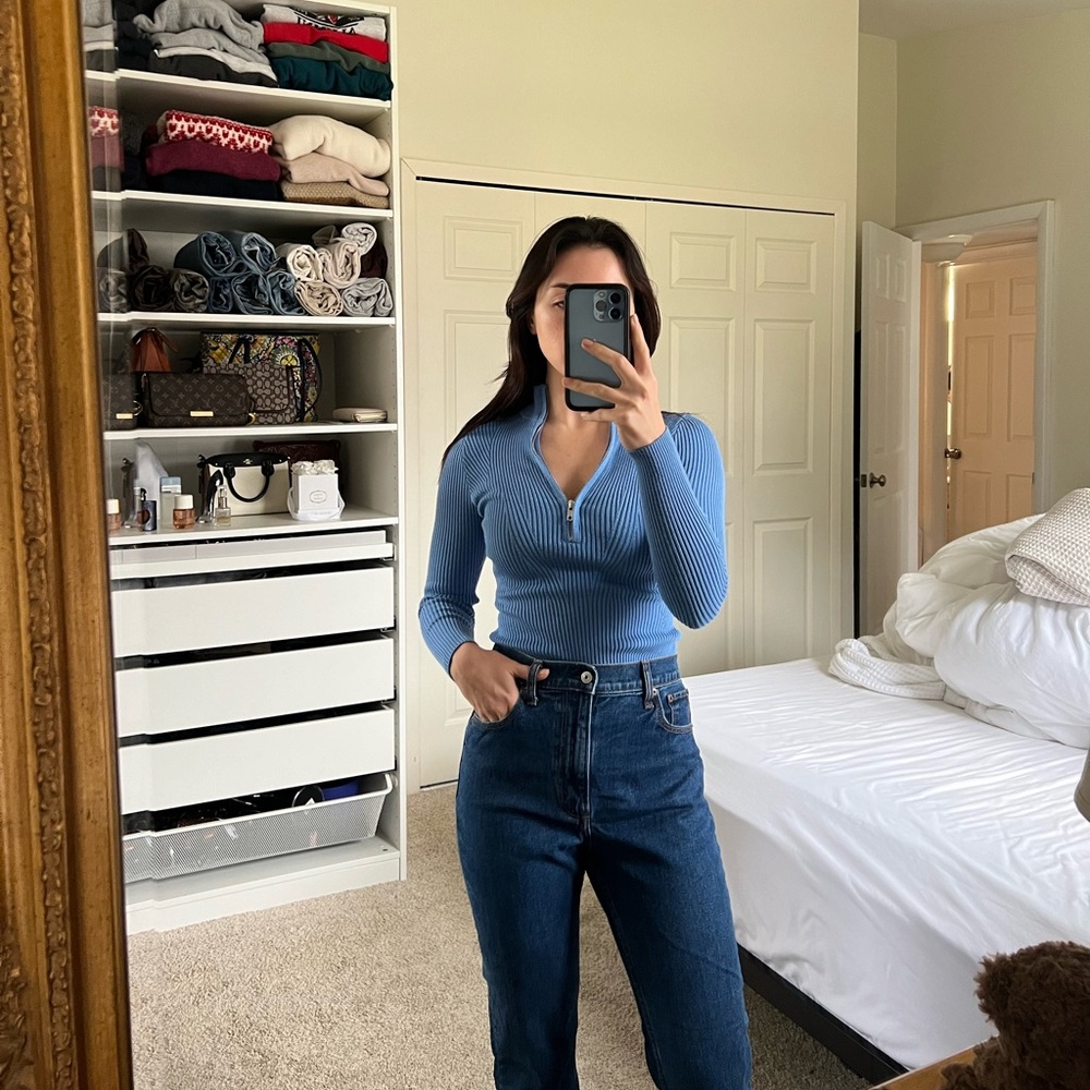 Blue Sweater Bodysuit